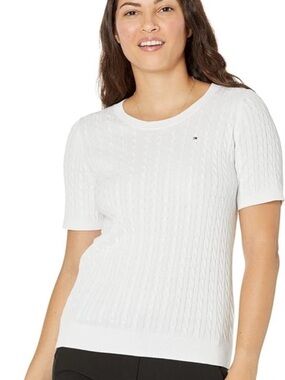 NWT Tommy Hilfiger Textured Knit Short Sleeve Sweater Top